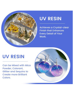 Kit de Resina UV 1000g Cristal Claro para Manualidades DIY 2