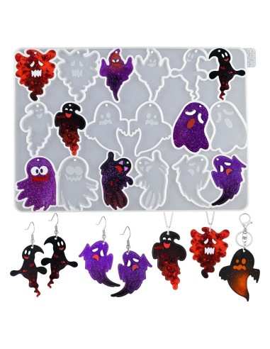 Moldes de Aretes de Silicona Halloween ZQYSING - 9 Diseños