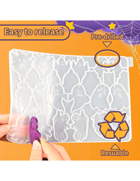 Moldes de Aretes de Silicona Halloween ZQYSING - 9 Diseños