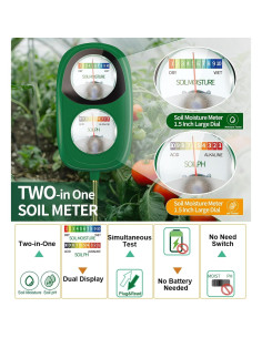 Medidor de Humedad y pH del Suelo DAQVQ 2-en-1 Sin Batería 2