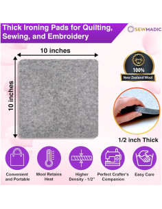 Alfombrilla de Prensado de Lana Sewmadic 25.4cm Doble Cara 2