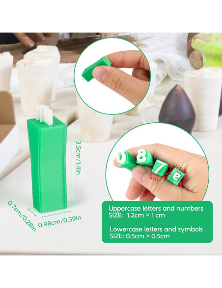 Juego de Sellos de Letras y Números Denwwico 74PCS para Arcilla