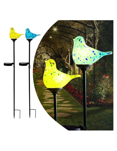 Luces de Jardín Solares LaElvish, Vidrio Soplado, 80 cm