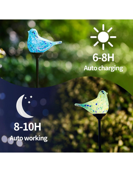 Luces de Jardín Solares LaElvish, Vidrio Soplado, 80 cm Luces de Jardín Solares LaElvish, Vidrio Soplado, 80 cm