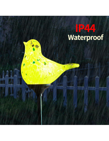 Luces de Jardín Solares LaElvish, Vidrio Soplado, 80 cm