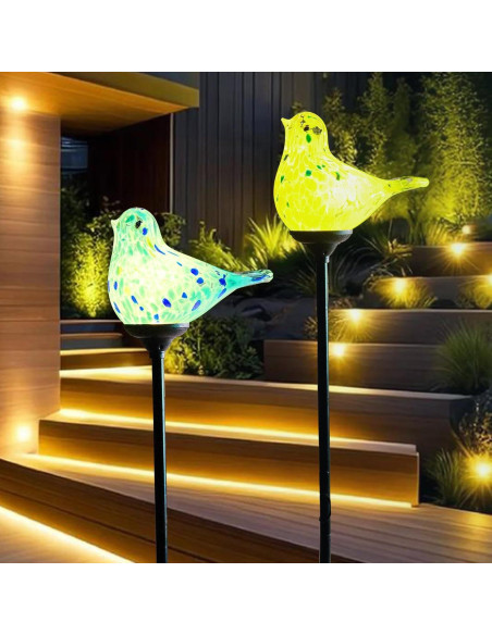 Luces de Jardín Solares LaElvish, Vidrio Soplado, 80 cm Luces de Jardín Solares LaElvish, Vidrio Soplado, 80 cm