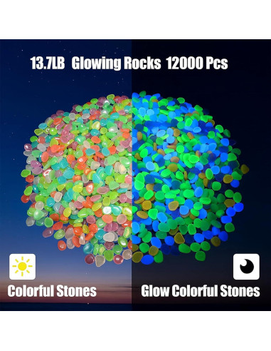 12000 Rocas Coloridas que Brillan en la Oscuridad TREEHAC