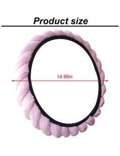 Cubierta de Volante HZEL Rosa 38 cm Piel de Oveja Antideslizante 2