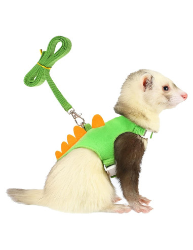 Arnés y Correa para Hurones YBEATY Diseño Dinosaurio Verde