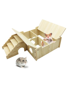 Túnel de Madera Hamiledyi para Hámster 20.8x18.0 cm