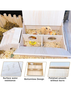 Túnel de Madera Hamiledyi para Hámster 20.8x18.0 cm 2