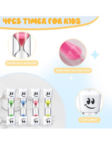 Temporizador de Arena para Niños CNKNO 2 Minutos 4 Piezas