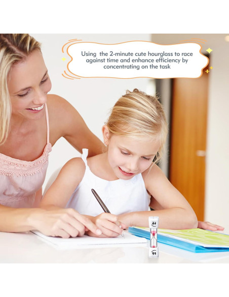 Temporizador de Arena para Niños CNKNO 2 Minutos 4 Piezas