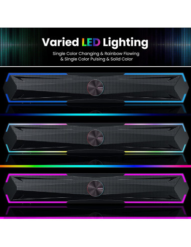 Altavoces de computadora Tylubio ST200 con Bluetooth y LED