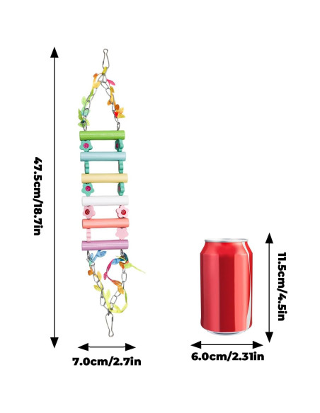 Columpio para Pájaro MinrzPet - Puente de Madera Colorido 1cm Columpio para Pájaro MinrzPet - Puente de Madera Colorido 1cm