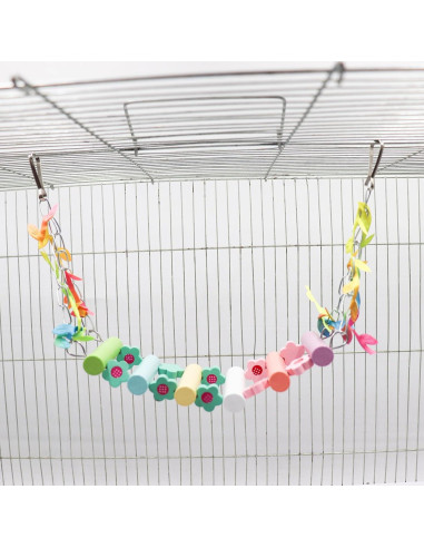 Columpio para Pájaro MinrzPet - Puente de Madera Colorido 1cm
