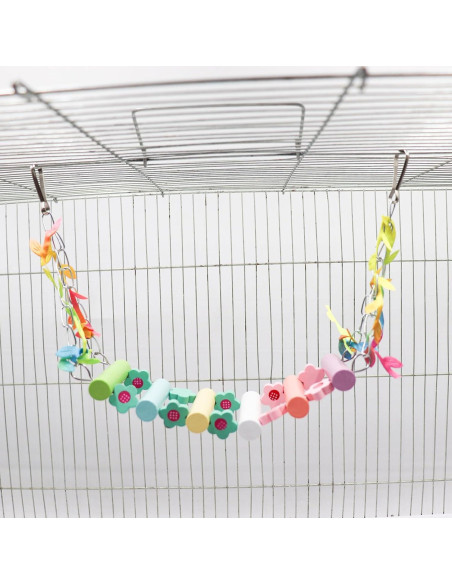 Columpio para Pájaro MinrzPet - Puente de Madera Colorido 1cm Columpio para Pájaro MinrzPet - Puente de Madera Colorido 1cm