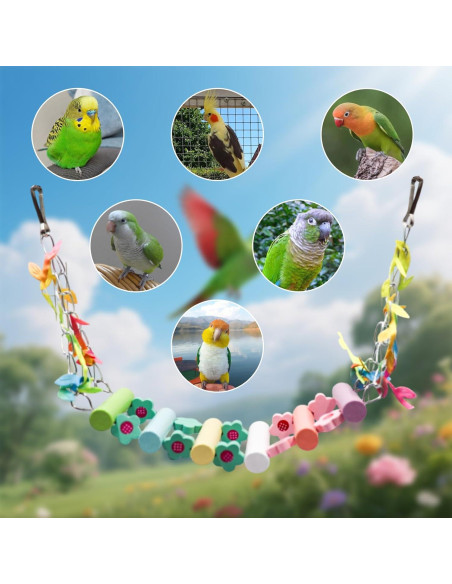 Columpio para Pájaro MinrzPet - Puente de Madera Colorido 1cm Columpio para Pájaro MinrzPet - Puente de Madera Colorido 1cm