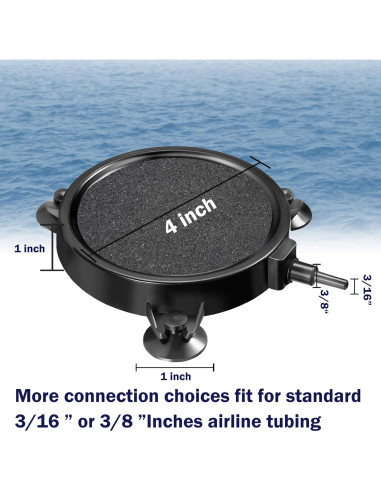 Disco Difusor de Aire 10 cm con 12 Ventosas para Acuario