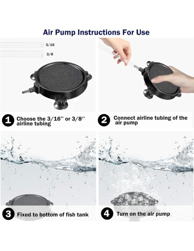 Disco Difusor de Aire 10 cm con 12 Ventosas para Acuario