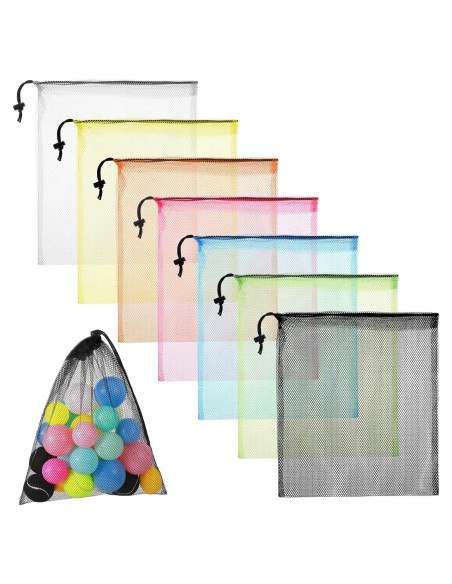 Juego de 7 Bolsas de Malla con Cierre Oruola 45x30 cm