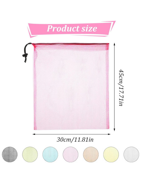 Juego de 7 Bolsas de Malla con Cierre Oruola 45x30 cm