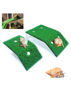 2 Plataformas de Sol para Tortugas Anranmm - Rampa Escalada Verde