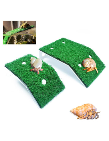 2 Plataformas de Sol para Tortugas Anranmm - Rampa Escalada Verde