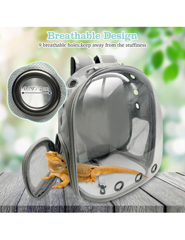 Mochila Transportadora para Reptiles PINVNBY Gris 33x25x41cm