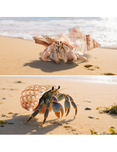 5PCS Conchas de Cangrejo Ermitaño Naturales 7.5-12.1cm