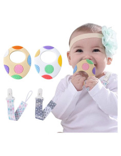 Mordedor de Silicona OSDUE para Bebés 3-12 Meses, 2 Piezas