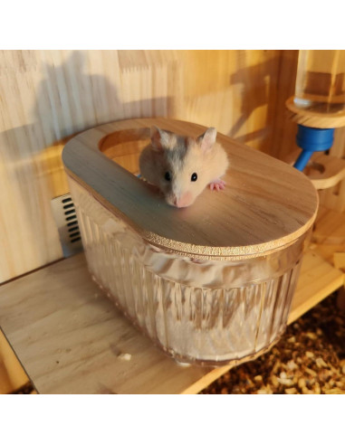 Contenedor de Baño de Arena FiboPawer Ovalado para Hámster