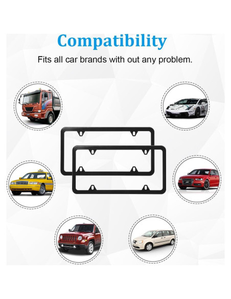 Mandark 2PCS Marcos de Placa de Licencia Automóvil Acero Inoxidable