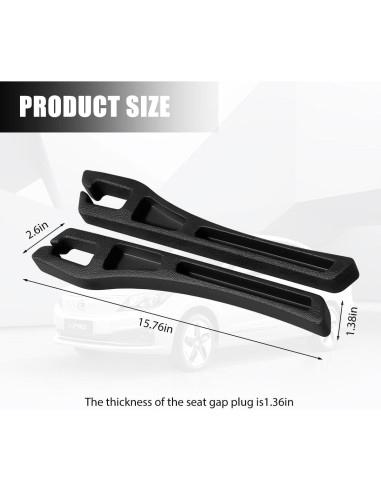 Relleno Espacio Asientos Coche TNAIYH 2PCS Negro 40.12cm