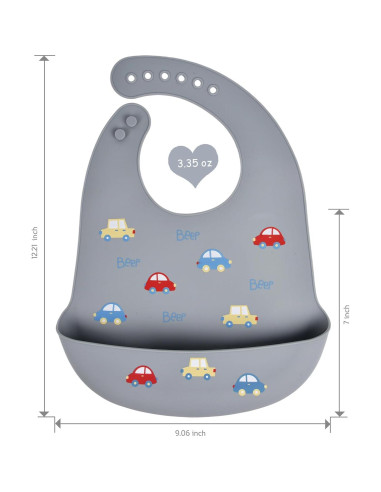 Paquete de 2 Baberos de Silicona BEBE FAVOUR Ajustables 31x23cm