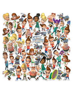 Paquete de 50 Calcomanías de Vinilo Jimmy Neutron - Interior/Exterior