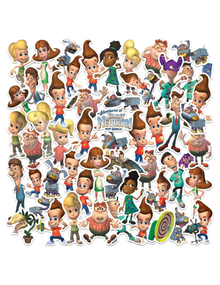 Paquete de 50 Calcomanías de Vinilo Jimmy Neutron - Interior/Exterior