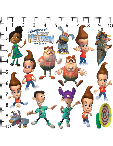 Paquete de 50 Calcomanías de Vinilo Jimmy Neutron - Interior/Exterior