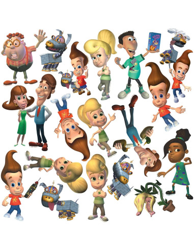 Paquete de 50 Calcomanías de Vinilo Jimmy Neutron - Interior/Exterior