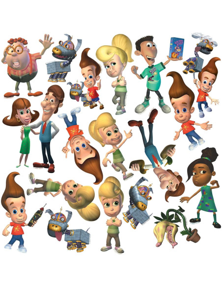 Paquete de 50 Calcomanías de Vinilo Jimmy Neutron - Interior/Exterior