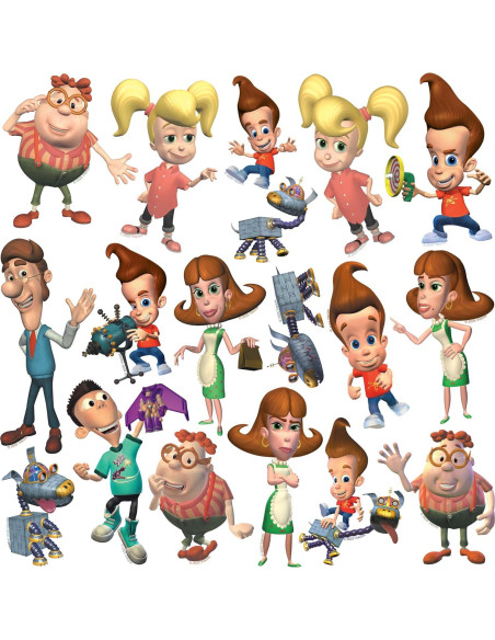 Paquete de 50 Calcomanías de Vinilo Jimmy Neutron - Interior/Exterior