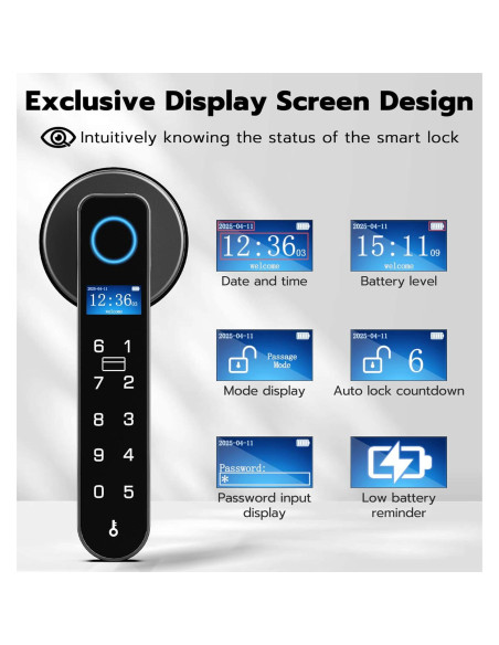 Cerradura Inteligente de Puerta Anweller H1 con Huella Dactilar