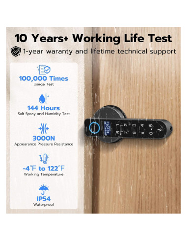 Cerradura Inteligente de Puerta Anweller H1 con Huella Dactilar