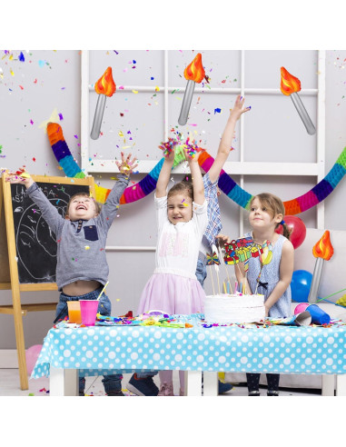 6 Antorchas Inflables PVC 40x13.5cm Decoración Fiesta Halloween