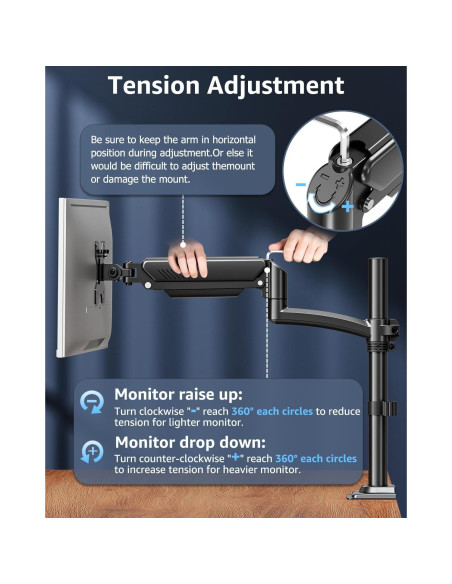 Soporte de Monitor MOUNTUP Individual Ajustable Negro 2-10kg