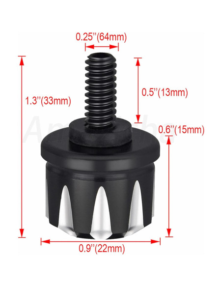Tornillo de Asiento Negro Amazicha de Acero Inoxidable 1/4"-20
