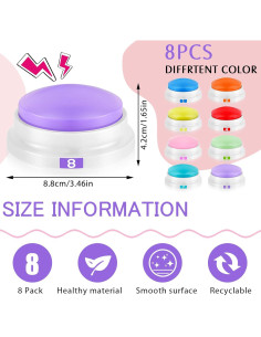 Botones de Grabación Xuhal 8 Pcs para Juegos y Enseñanza 2