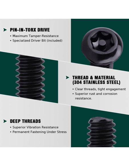 Tornillos de Seguridad Torx M6-1.0 x 30mm Acero Inoxidable 304