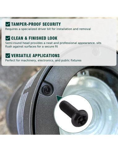 Tornillos de Seguridad Torx M6-1.0 x 30mm Acero Inoxidable 304