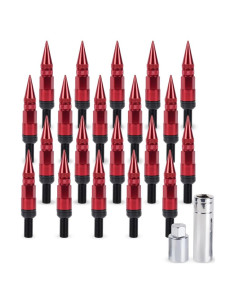 Tornillos de Rueda M14x1.5 muge racing 20 PCS Aluminio Rojo